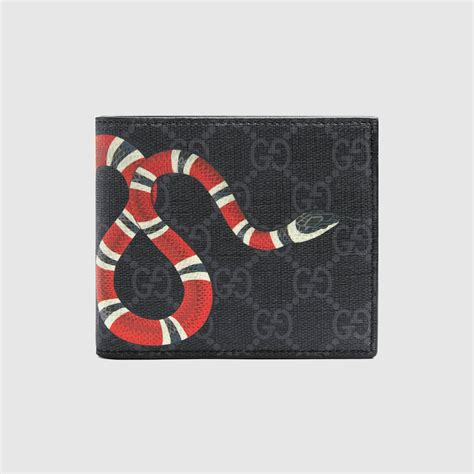 black leather snake wallet gucci|gucci supreme black wallet.